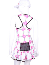 Load image into Gallery viewer, V1 Pink Hearts &amp; Net Sandra Dee Court To Cocktails Tennis Dress - I LOVE MY DOUBLES PARTNER!!!
