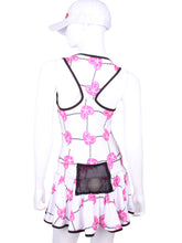 Load image into Gallery viewer, V1 Pink Hearts &amp; Net Sandra Dee Court To Cocktails Tennis Dress - I LOVE MY DOUBLES PARTNER!!!
