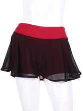Load image into Gallery viewer, This limited Black Mesh LOVE &quot;O&quot; Skirt has shorties underneath and NO seams on the &quot;O&quot;!  It&#39;s cut like a doughnut to show and move beautifully as you play.  The fabric is uber soft and light - it dries quickly - and protects from UV rays too.  This skirt has a “nearly naked” feel about it.  The embroidery Heart is Red + Black Rackets and the ball is Black to match the skirt.  Sleek black thread and binding.
