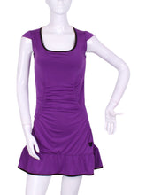 Load image into Gallery viewer, The Purple Monroe Tennis Dress With Ruching - I LOVE MY DOUBLES PARTNER!!!
