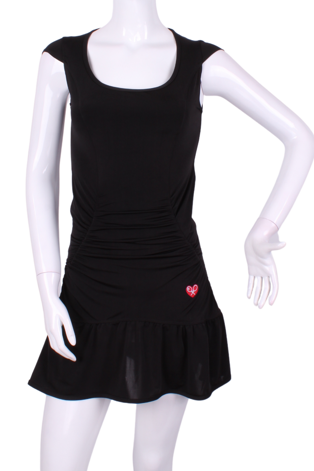 The Black Monroe Tennis Dress With Ruching - I LOVE MY DOUBLES PARTNER!!!
