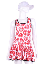 Load image into Gallery viewer, Limited V1 NSEW Red Hearts Sandra Dee Court To Cocktails Tennis Dress
