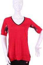 Load image into Gallery viewer, Baggy Vee Tee Red Heart Mesh - I LOVE MY DOUBLES PARTNER!!!
