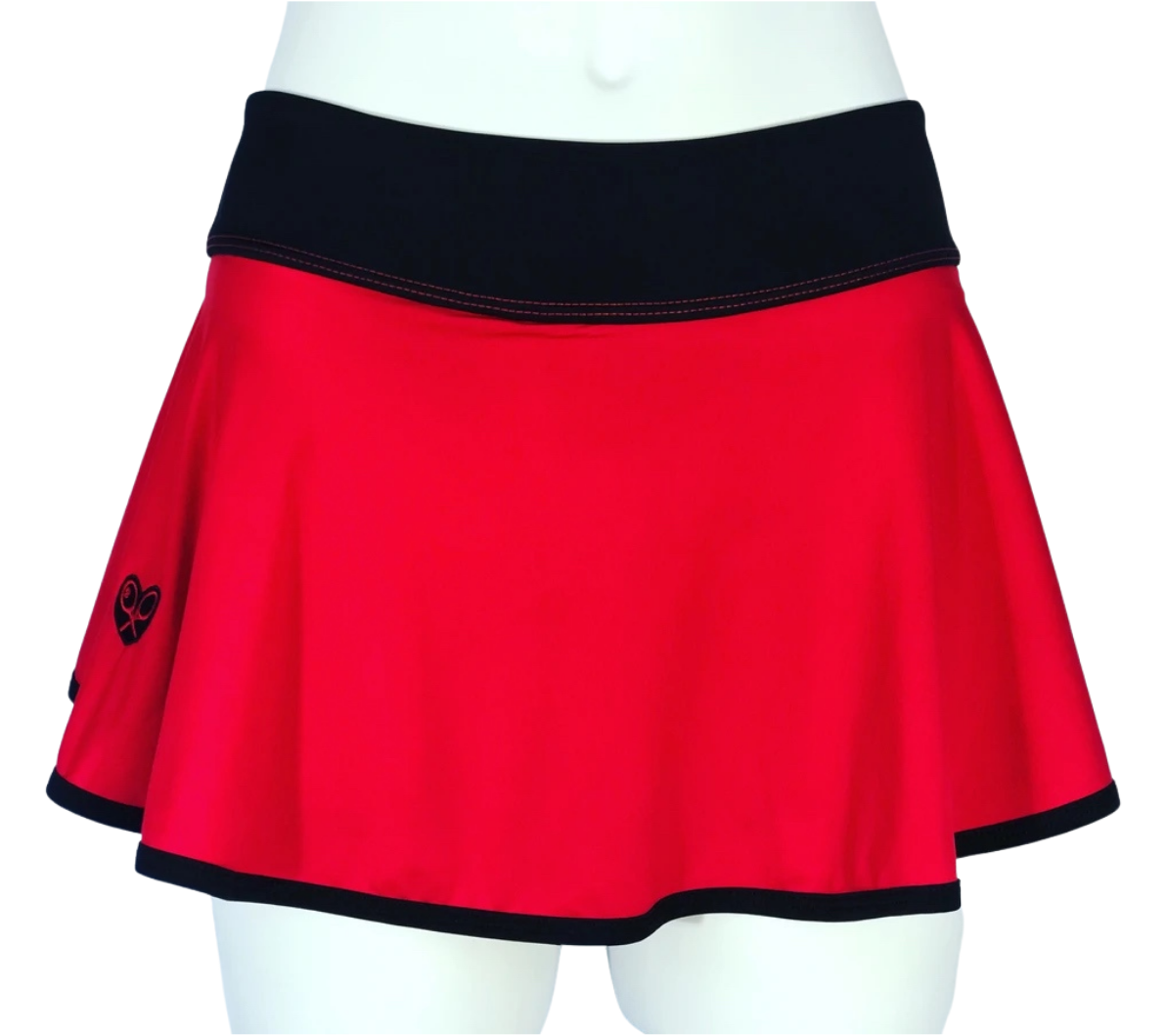 Bright Red + Black Limited LOVE “O” Skirt | Tennis Skirts
