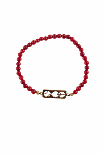 Red Jade Peace Love Tennis Bracelets - I LOVE MY DOUBLES PARTNER!!!