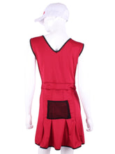 Load image into Gallery viewer, The Angelina Dress is from our sophisticated and elegant collections, for women with a flair for looking good. Our dress is fitted through the bodice, and flares out at the skirt. It is perfect for tennis, running and golf, and of course, a trip to your after-court party with your friends. It was designed for confident women like you!   Wear this stunning piece straight from the court to cocktails.
