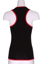 Load image into Gallery viewer, Red Vee Tank with Black Back - I LOVE MY DOUBLES PARTNER!!!
