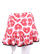 Load image into Gallery viewer, Ruffle Skirt N/E/S/W Red Hearts - I LOVE MY DOUBLES PARTNER!!!
