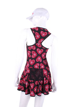 Load image into Gallery viewer, The Sandra Dee Dress offers a playful, fun, and very flirty look. Our dress is fitted, and flares out at the skirt. It is perfect for tennis, running and golf (with our Leg Lengthening Leggings), and of course, a trip to your after-court party with your friends. It was designed for confident women like you!
