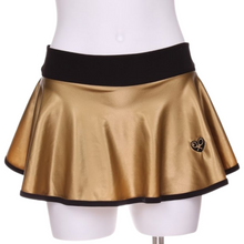 Load image into Gallery viewer, Pleather Gold LOVE “O” Tennis Skirt - I LOVE MY DOUBLES PARTNER!!!
