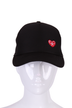 Load image into Gallery viewer, Soft Trucker Hat with Heart + Rackets - I LOVE MY DOUBLES PARTNER!!!
