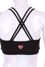 Load image into Gallery viewer, Solid Black LOVE U Bra - I LOVE MY DOUBLES PARTNER!!!
