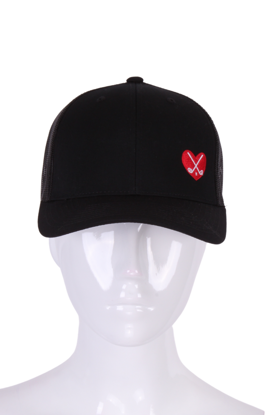 Solid Black Love Golf Trucker Hat - I LOVE MY DOUBLES PARTNER!!!