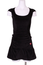 Load image into Gallery viewer, Solid Black Velvet Monroe Tennis Dress - I LOVE MY DOUBLES PARTNER!!!
