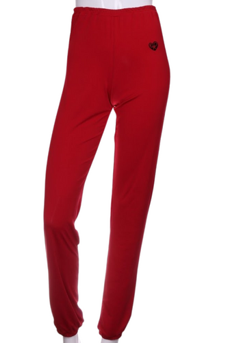 Solid Red Baggy Warm Up Pants - I LOVE MY DOUBLES PARTNER!!!