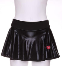 Load image into Gallery viewer, Pleather Black Tennis LOVE “O” Skirt - I LOVE MY DOUBLES PARTNER!!!
