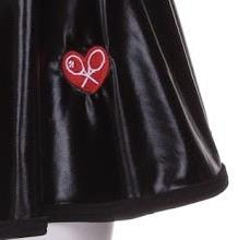 Load image into Gallery viewer, Pleather Black Tennis LOVE “O” Skirt - I LOVE MY DOUBLES PARTNER!!!
