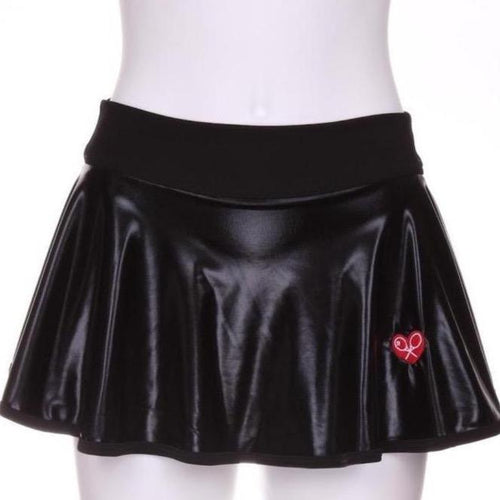 Pleather Black Tennis LOVE “O” Skirt - I LOVE MY DOUBLES PARTNER!!!