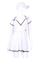 Load image into Gallery viewer, The Adeline Dress offers a playful, fun, and very flirty look. Offers a sweetheart neckline, empire waist and flowing A-line skirt. It is perfect for tennis, running and golf (with our Leg Lengthening Leggings), and of course, a trip to your after-court party with your friends. It was designed for confident women like you!
