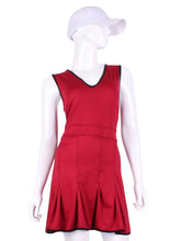 Load image into Gallery viewer, The Angelina Dress is from our sophisticated and elegant collections, for women with a flair for looking good. Our dress is fitted through the bodice, and flares out at the skirt. It is perfect for tennis, running and golf, and of course, a trip to your after-court party with your friends. It was designed for confident women like you!   Wear this stunning piece straight from the court to cocktails.

