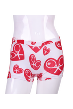 Load image into Gallery viewer, White Hearts LOVE Shorties - I LOVE MY DOUBLES PARTNER!!!

