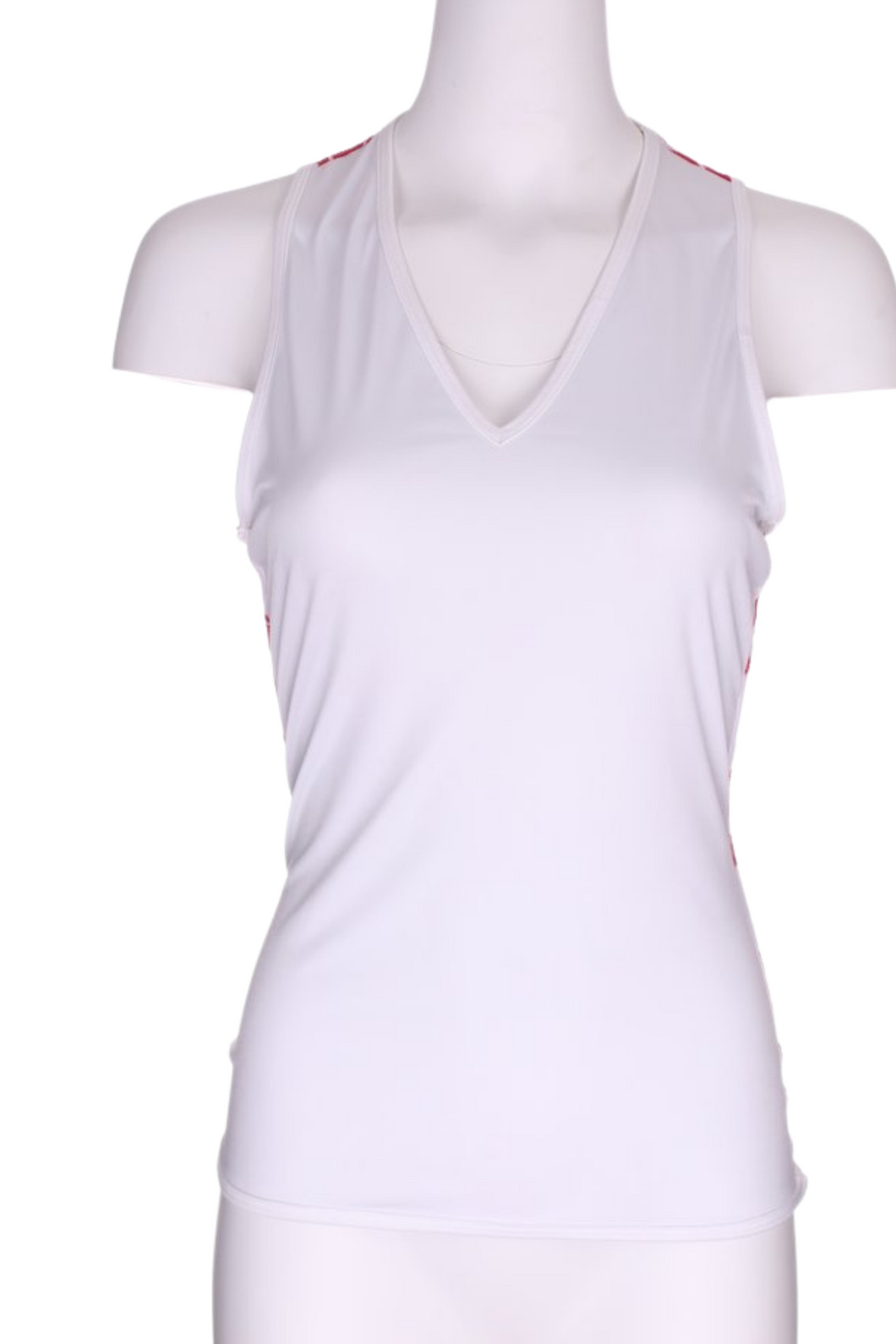 White Vee Tank with Mid Heart Mesh on Back - I LOVE MY DOUBLES PARTNER!!!