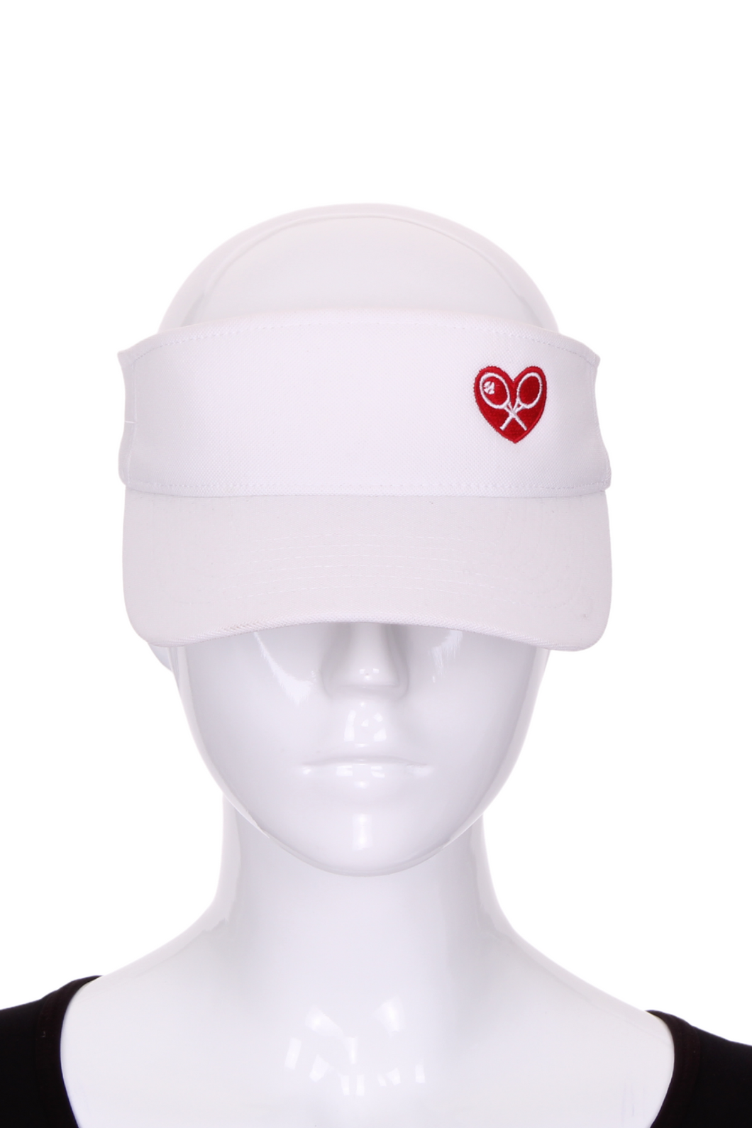 Visor Black or Red or White with Heart + Rackets Logo - I LOVE MY DOUBLES PARTNER!!!