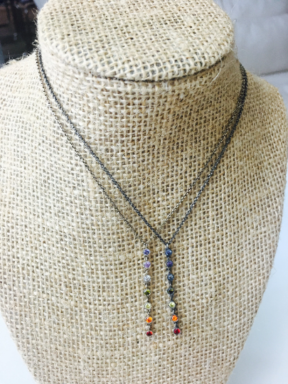 Seven Chakra Mini Stone Necklace - I LOVE MY DOUBLES PARTNER!!!