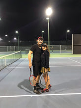 Load image into Gallery viewer, Pleather Gold LOVE “O” Tennis Skirt - I LOVE MY DOUBLES PARTNER!!!

