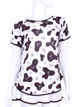 Load image into Gallery viewer, Short Sleeve Tie Back Cow Print - I LOVE MY DOUBLES PARTNER!!!
