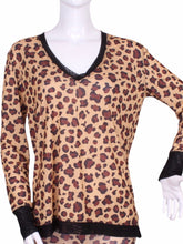 Load image into Gallery viewer, Leopard Long Sleeve Very Vee - I LOVE MY DOUBLES PARTNER!!!
