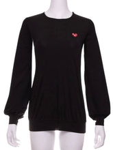 Load image into Gallery viewer, Soft Black Long Sleeve Warm Up Top - I LOVE MY DOUBLES PARTNER!!!
