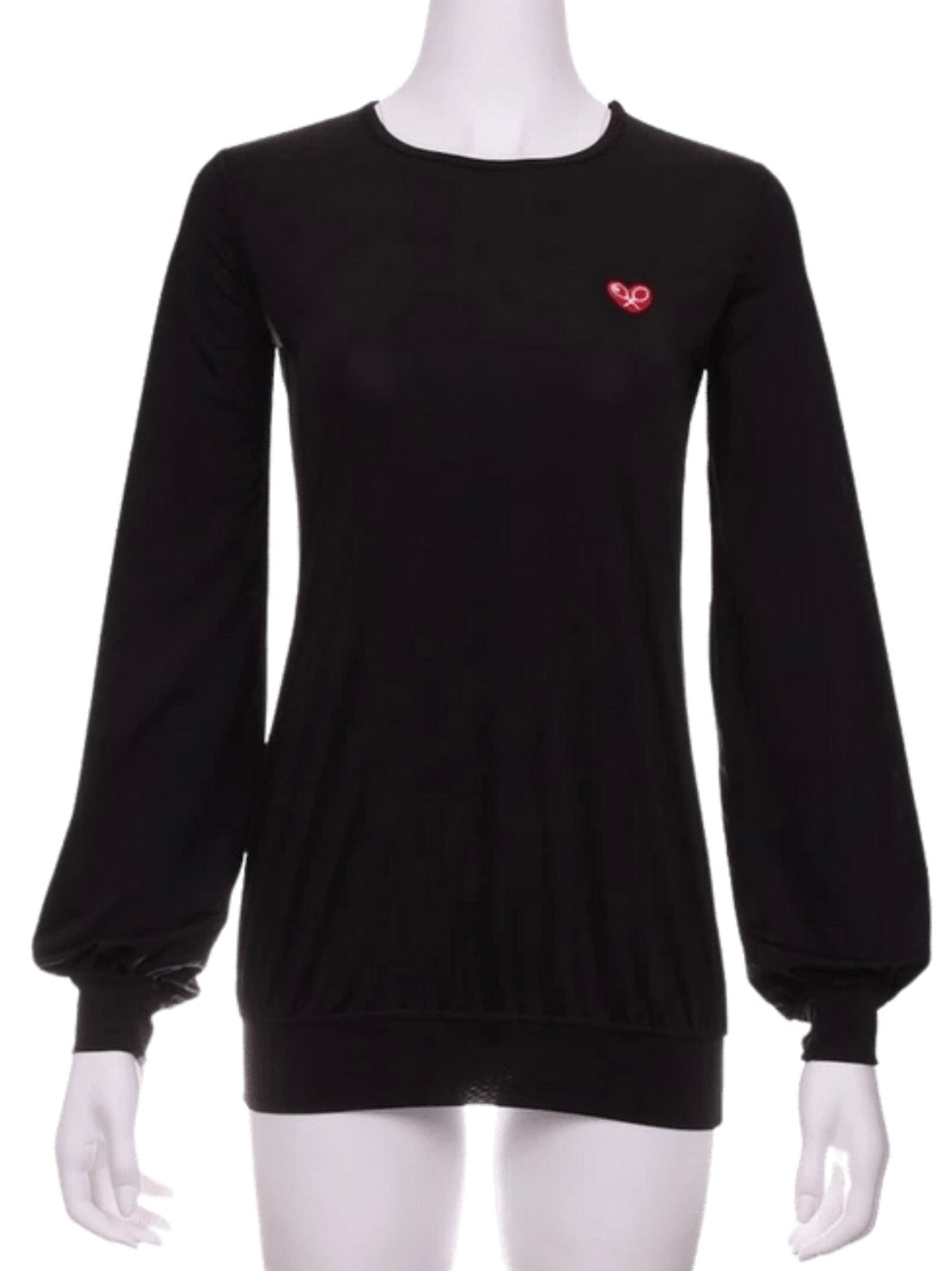 Soft Black Long Sleeve Warm Up Top - I LOVE MY DOUBLES PARTNER!!!