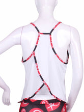 Load image into Gallery viewer, Off White + Heart Binding Baggy Tank Tennis Top - I LOVE MY DOUBLES PARTNER!!!

