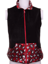 Load image into Gallery viewer, Red Black and White Leopard Print Vest - I LOVE MY DOUBLES PARTNER!!!
