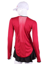 Load image into Gallery viewer, This long sleeve top is the most feminine and flowing of my collection.  It is comfortable with binding on the neckline, poofy at the wrists and soft hem at the hips.  The fabrics are super soft yet warm.    Fully machine washable.  Hang to dry.  Designed by Adeline, and proudly sewn in Los Angeles from lovely imported fabric.
