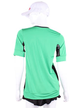 Load image into Gallery viewer, Green Baggy Vee Tee. The very comfortable Baggy Vee Tee is so cool and easy to wear.  The sides are cool airy mesh to allow for &quot;flow&quot; whilst you play!  For the lady that likes a little room when she plays - this top is a little longer too.
